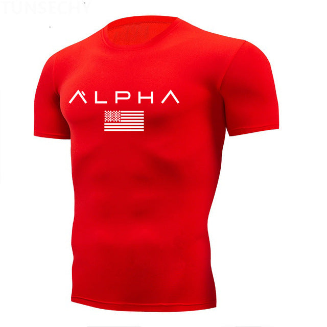 Running Shirts Men Short Sleeve Quick Dry Compression tshirt Fitness Tights Sport Shirt Men Gym jogging t shirt Sports Wear