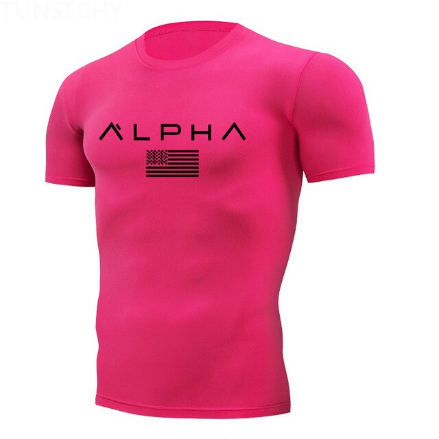 Running Shirts Men Short Sleeve Quick Dry Compression tshirt Fitness Tights Sport Shirt Men Gym jogging t shirt Sports Wear