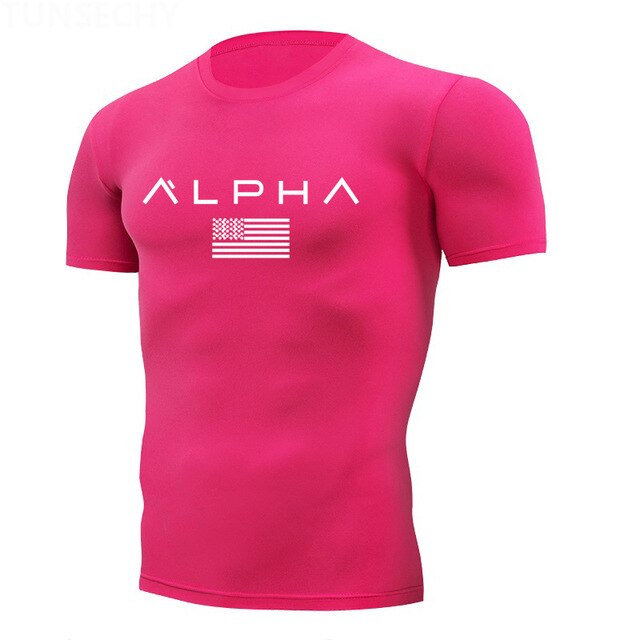 Running Shirts Men Short Sleeve Quick Dry Compression tshirt Fitness Tights Sport Shirt Men Gym jogging t shirt Sports Wear