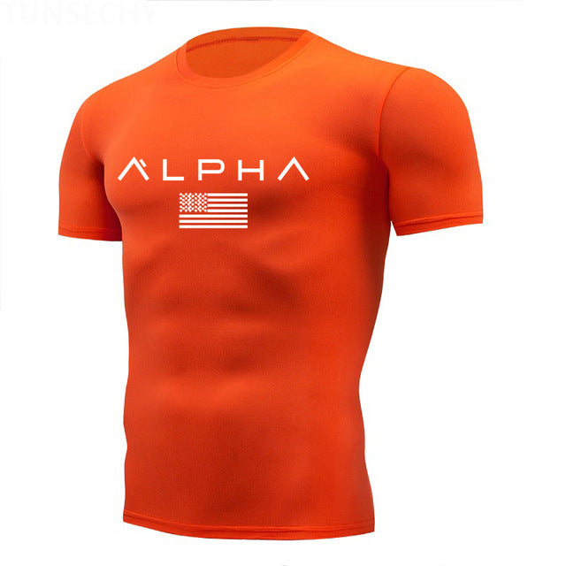 Running Shirts Men Short Sleeve Quick Dry Compression tshirt Fitness Tights Sport Shirt Men Gym jogging t shirt Sports Wear