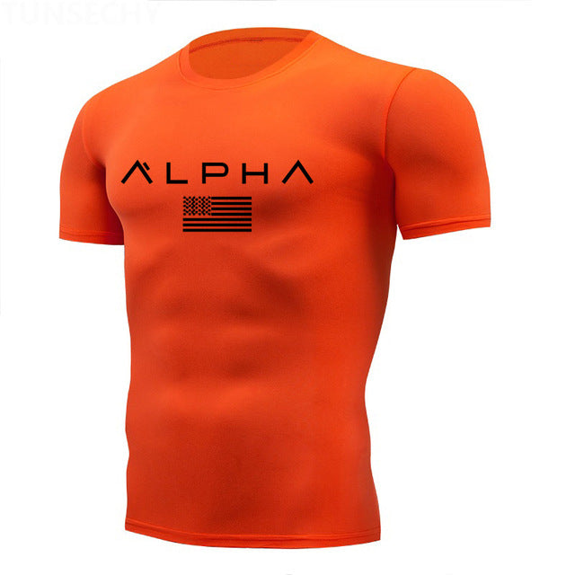 Running Shirts Men Short Sleeve Quick Dry Compression tshirt Fitness Tights Sport Shirt Men Gym jogging t shirt Sports Wear