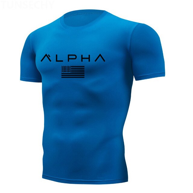 Running Shirts Men Short Sleeve Quick Dry Compression tshirt Fitness Tights Sport Shirt Men Gym jogging t shirt Sports Wear