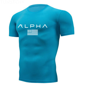 Running Shirts Men Short Sleeve Quick Dry Compression tshirt Fitness Tights Sport Shirt Men Gym jogging t shirt Sports Wear