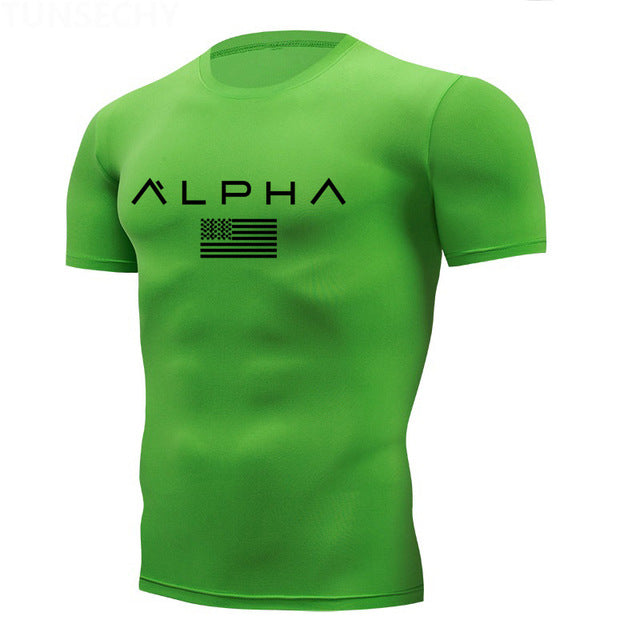 Running Shirts Men Short Sleeve Quick Dry Compression tshirt Fitness Tights Sport Shirt Men Gym jogging t shirt Sports Wear
