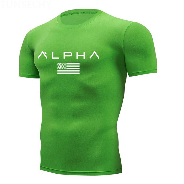 Running Shirts Men Short Sleeve Quick Dry Compression tshirt Fitness Tights Sport Shirt Men Gym jogging t shirt Sports Wear