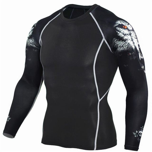 Plus Size 2pcs/set Mens Tracksuit Sport Suit Gym Fitness Compression Clothing Running Jogging Sport Wear Exercise Workout Tights