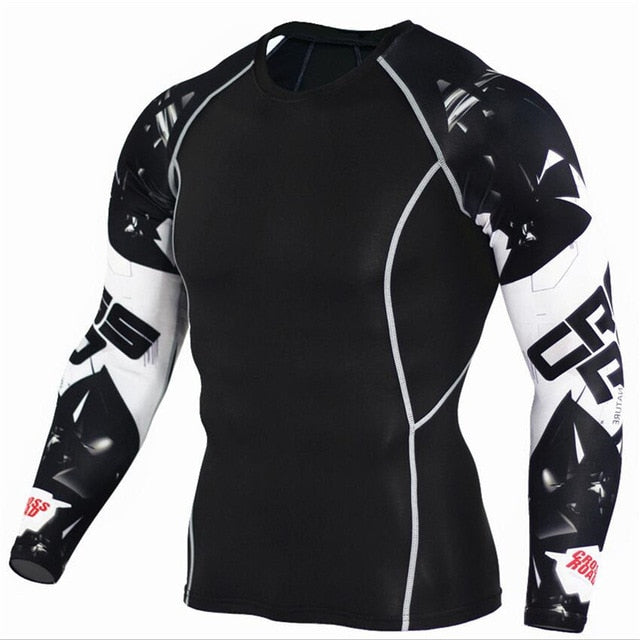Plus Size 2pcs/set Mens Tracksuit Sport Suit Gym Fitness Compression Clothing Running Jogging Sport Wear Exercise Workout Tights