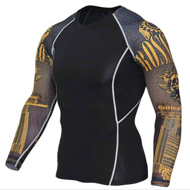 Plus Size 2pcs/set Mens Tracksuit Sport Suit Gym Fitness Compression Clothing Running Jogging Sport Wear Exercise Workout Tights