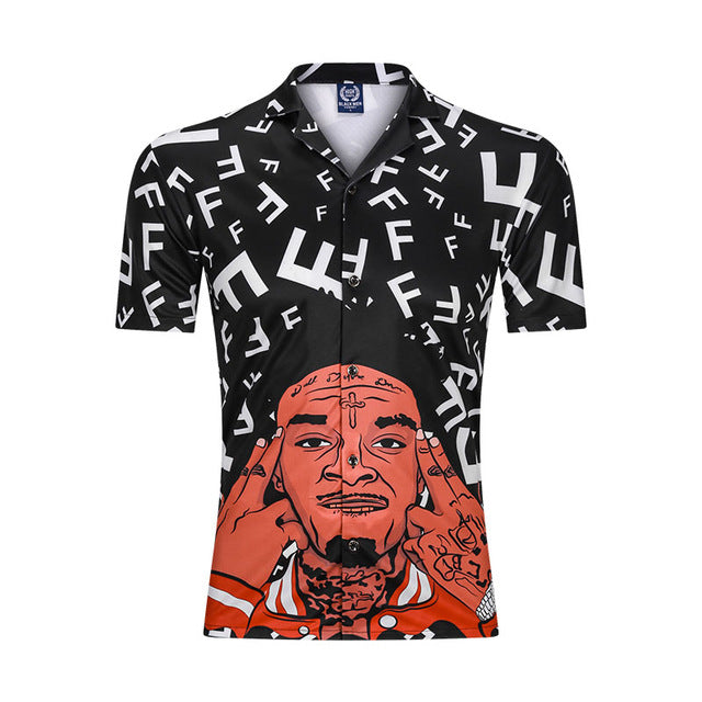 New 3D Men Beach Casual Shirt Printed Summer Short Sleeve Loose Streetwear Fashion Gym Sportwear Hip Hop Camisa Male Blouse 2020