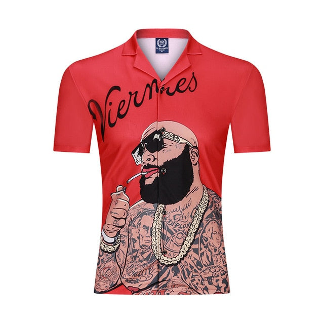 New 3D Men Beach Casual Shirt Printed Summer Short Sleeve Loose Streetwear Fashion Gym Sportwear Hip Hop Camisa Male Blouse 2020