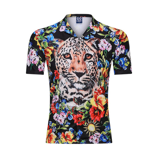 New 3D Men Beach Casual Shirt Printed Summer Short Sleeve Loose Streetwear Fashion Gym Sportwear Hip Hop Camisa Male Blouse 2020