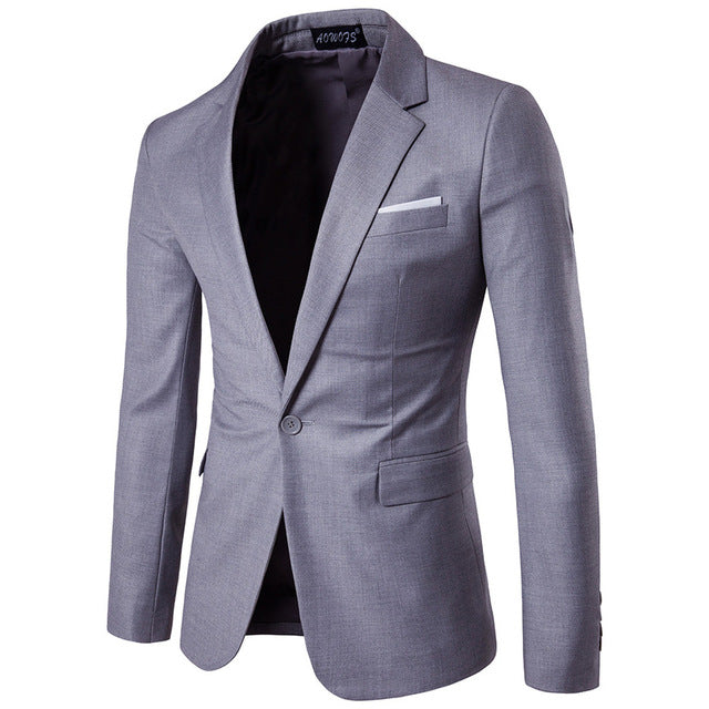 Fashion Party Mens slim fit cotton blazer Suit Jacket black blue Gray plus size L-6XL Male blazers Mens coat Wedding dress