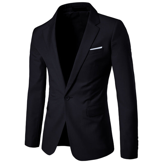 Fashion Party Mens slim fit cotton blazer Suit Jacket black blue Gray plus size L-6XL Male blazers Mens coat Wedding dress
