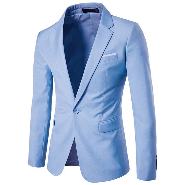 Fashion Party Mens slim fit cotton blazer Suit Jacket black blue Gray plus size L-6XL Male blazers Mens coat Wedding dress