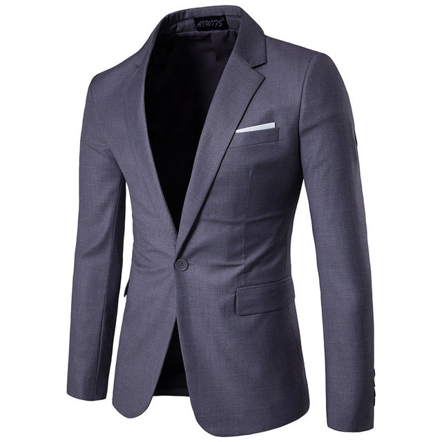 Fashion Party Mens slim fit cotton blazer Suit Jacket black blue Gray plus size L-6XL Male blazers Mens coat Wedding dress