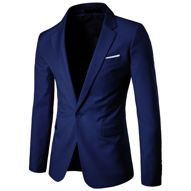 Fashion Party Mens slim fit cotton blazer Suit Jacket black blue Gray plus size L-6XL Male blazers Mens coat Wedding dress