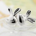 Cute Rabbit Stud Earrings For Women Silver Color Ear Jewelry Lovely Animal Bunny Stud Earrings Birthday Gift Wholesale 4ED253