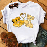 New Lovely Lion King Women Tshirts Cartoon Printed Tees Funny Harajuku Female T Shirt Korean Short Sleeves Tops Female Clothing