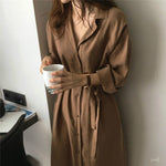 2020 Spring Autumn New Fashion Female Batwing Sleeve Vintage Solid Shirt Dress Women Casual Loose Wrap Dress Oversize