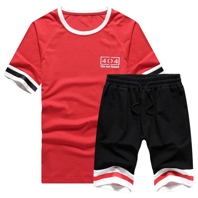 Tracksuits Men New 2020 Summer Two Piece Set Men Short Sleeve T Shirt Cropped Top+Shorts Suit Mens Sportwear Shorts Sets Outwear