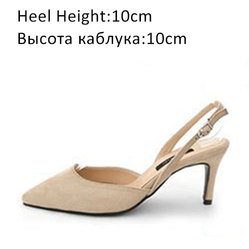 Women Sandals High Heels Summer Brand Woman Pumps Thin Heels Party Shoes Pointed Toe Slip On Office Ladie Dress Shoe Plus SizeDE