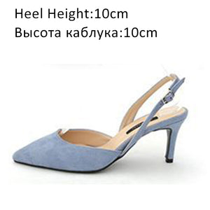Women Sandals High Heels Summer Brand Woman Pumps Thin Heels Party Shoes Pointed Toe Slip On Office Ladie Dress Shoe Plus SizeDE
