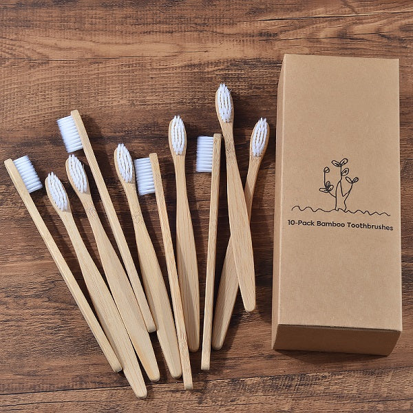 Toothbrush, Eco Friendly, Bamboo Wooden Grip, Soft bristle,  Adults oral care