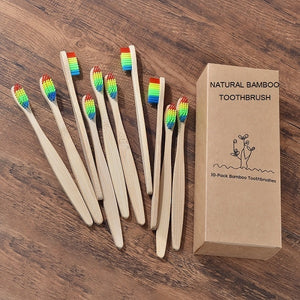 Toothbrush, Eco Friendly, Bamboo Wooden Grip, Soft bristle,  Adults oral care