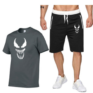 venom 2 Pcs/Set Men's Tracksuit Sports Suit Gym Fitness Compression Clothes Running Jogging Sport Wear Exercise Workout Set