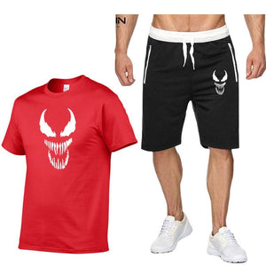 venom 2 Pcs/Set Men's Tracksuit Sports Suit Gym Fitness Compression Clothes Running Jogging Sport Wear Exercise Workout Set