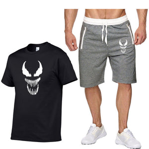 venom 2 Pcs/Set Men's Tracksuit Sports Suit Gym Fitness Compression Clothes Running Jogging Sport Wear Exercise Workout Set