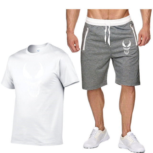 venom 2 Pcs/Set Men's Tracksuit Sports Suit Gym Fitness Compression Clothes Running Jogging Sport Wear Exercise Workout Set