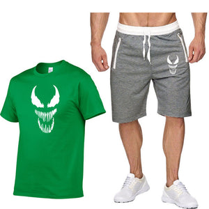 venom 2 Pcs/Set Men's Tracksuit Sports Suit Gym Fitness Compression Clothes Running Jogging Sport Wear Exercise Workout Set