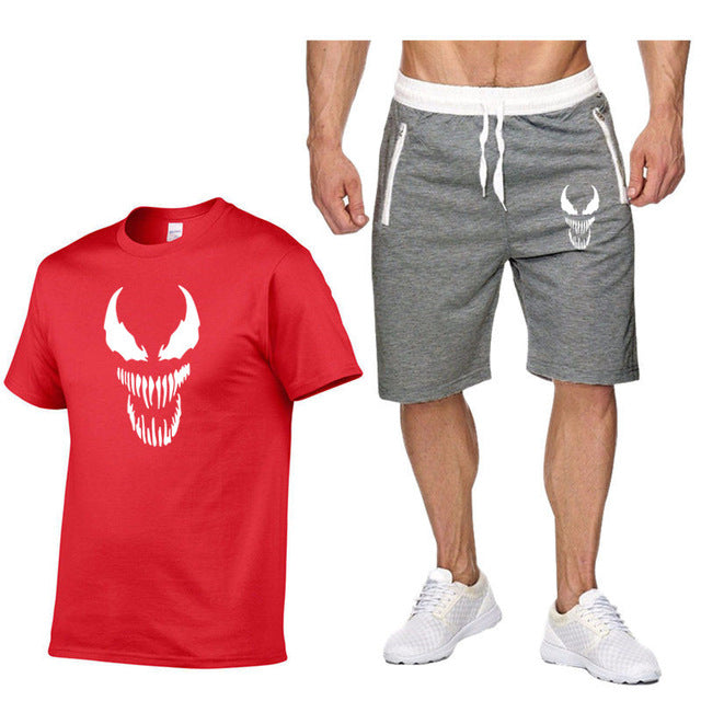 venom 2 Pcs/Set Men's Tracksuit Sports Suit Gym Fitness Compression Clothes Running Jogging Sport Wear Exercise Workout Set