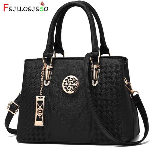 FGJLLOGJGSO Embroidery Messenger Bag Brand Women Handbags Leather Female Crossbody Shoulder Bag Lady Hand Bag Sac Bolsa Feminina