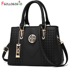 FGJLLOGJGSO Embroidery Messenger Bag Brand Women Handbags Leather Female Crossbody Shoulder Bag Lady Hand Bag Sac Bolsa Feminina