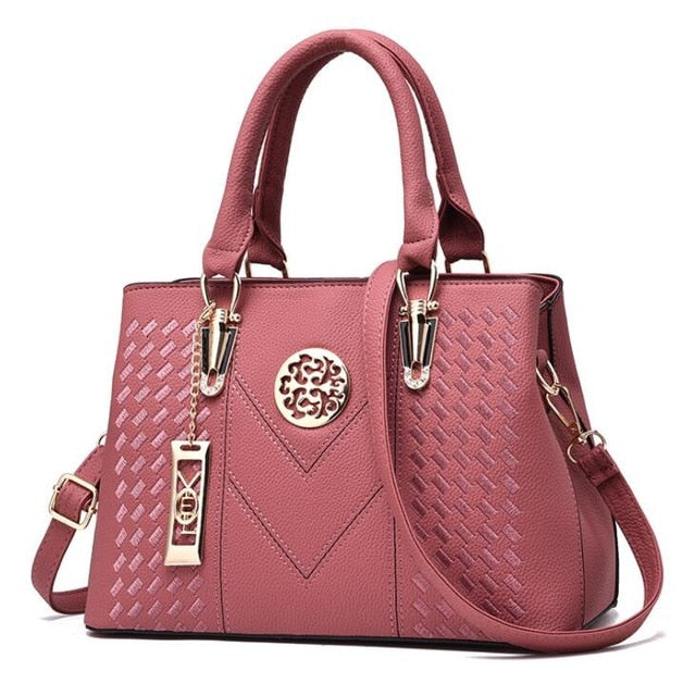 FGJLLOGJGSO Embroidery Messenger Bag Brand Women Handbags Leather Female Crossbody Shoulder Bag Lady Hand Bag Sac Bolsa Feminina