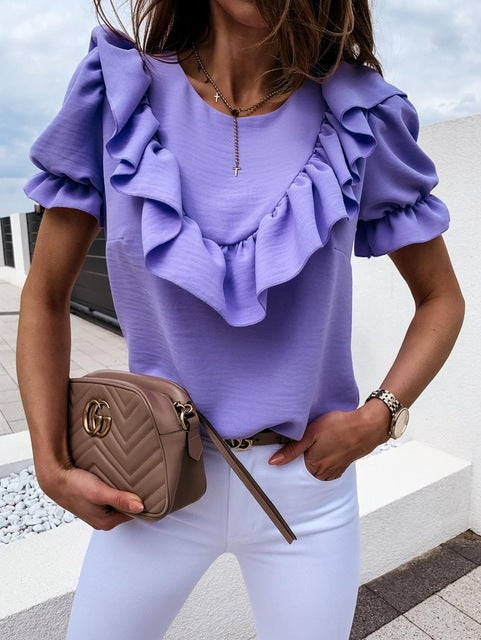 2020 Spring Women Blouses Befree Sexy Long Sleeve Ruffles Loose Elegant Vintage Casual Big Large Pluse Sizes Tops Office Shirts