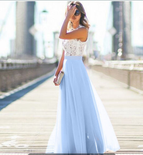 New Arrival 2019 Sring Evening Party Hollow Out Beach Dress Womens Boho Sleeveless Maxi Dress Party Dresses Dropshipping
