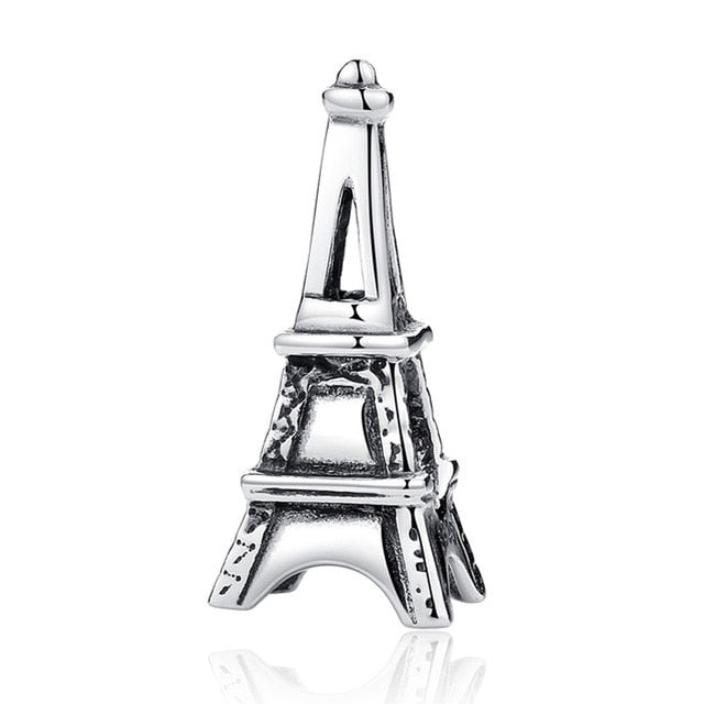 New 925 Sterling Silver Charm Bead Plane Travel Camera Eiffel Tower Beads Fit Original Pandora Bracelet charm DIY Jewelry Gift