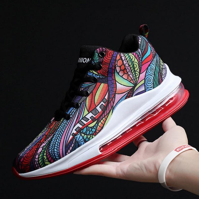 Rommedal male's sneakers air cushion net cloth sport trainer sneaker men outdoor colorfull anti-slip hard wear adult footwear
