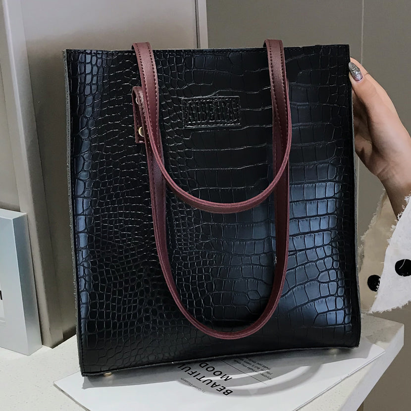 Fashion Crocodile Pattern Women Handbag Leather Ladies Hand Bags Luxury Handbags Women Bags Designer shoulder bag for women 2019