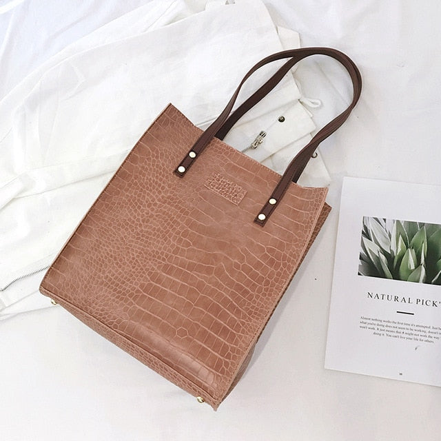 Fashion Crocodile Pattern Women Handbag Leather Ladies Hand Bags Luxury Handbags Women Bags Designer shoulder bag for women 2019