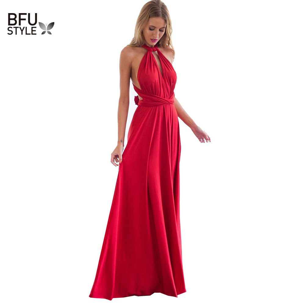 Sexy Women Multiway Wrap Convertible Boho Maxi Club Red Dress Bandage Long Dress Party Bridesmaids Infinity Robe Longue Femme