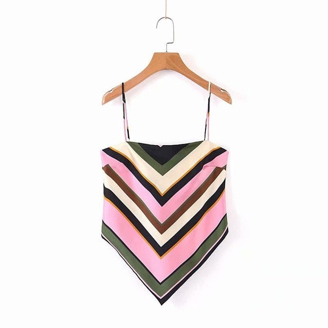 New Women vintage paisley print spaghetti strap sexy chic camis tank ladies summer backless bowknot sling tops LS3866