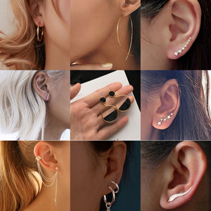 Tocona New Fashion Simple Geometric Stud Earrings Set Small Beautiful Earrings for Women Girls Minimalist Jewelry Accessories