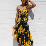 Casual Female Sundress Women Summer Dress 2020 Sexy Midi Dress Ladies Vintage Vestidos Backless Straps Plus Size Dresses Button