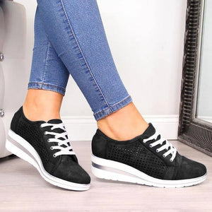 WDHKUN Autumn Women Flats Shoes Female Hollow Breathable Mesh Casual Shoes For Ladies Slip On Flats Loafers Lace Up Shoes Beach