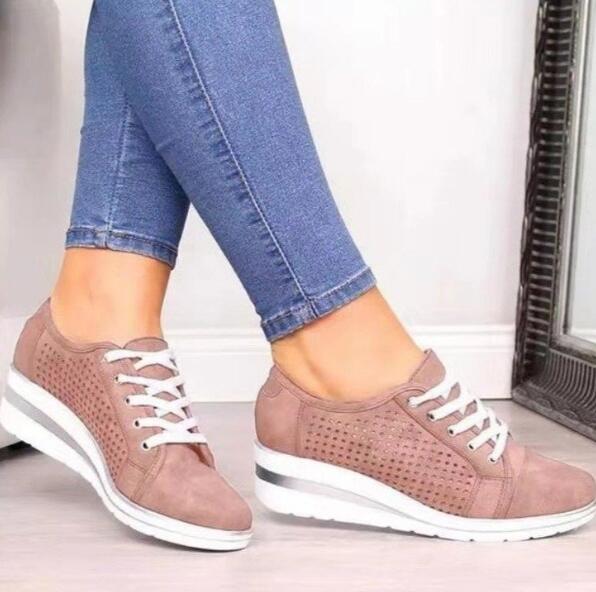 WDHKUN Autumn Women Flats Shoes Female Hollow Breathable Mesh Casual Shoes For Ladies Slip On Flats Loafers Lace Up Shoes Beach