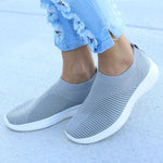 UPUPER Light Sneakers Women Breathable Mesh Vulcanized Shoes Outdoor Flat Slip-On Sock Shoes Women For Walking Plus Size 35-43